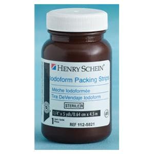 Gauze Iodoform Packing Strip 1/4"x5yd Sterile, 12 EA/CA