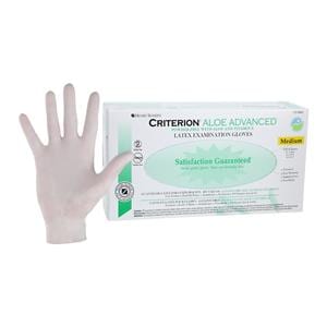 Criterion Aloe + Vitamin E Latex Exam Gloves Medium White Non-Sterile 100/Bx, 10 BX/CA