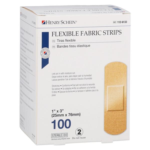 Adhesive Bandage Fabric 1x3" Flesh Sterile 100/Bx, 54 BX/CA