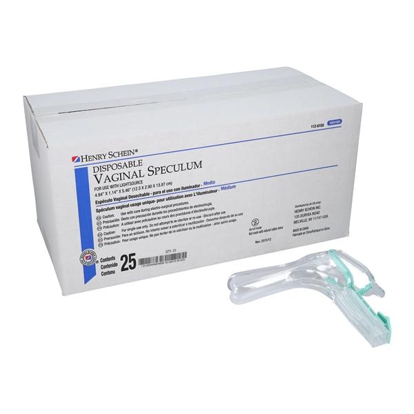 Vaginal Speculum 49.5x107mm +/-2mm Medium 25/Bx, 4 BX/CA