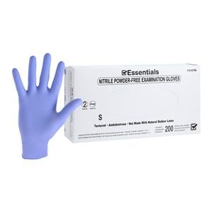 Essentials 200 Nitrile Exam Gloves Small Periwinkle Non-Sterile 200/Bx