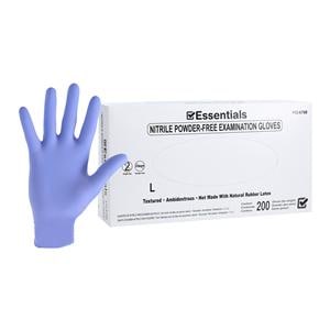 Essentials 200 Nitrile Exam Gloves Large Periwinkle Non-Sterile 200/Bx