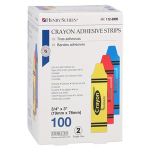 Strip Bandage Plastic 3/4x3" Crayon Sterile 100/Bx, 12 BX/CA