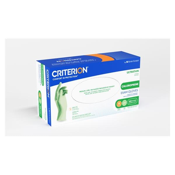 Criterion Ultrathin Chloroprene Exam Gloves Medium Standard Lime Non-Sterile