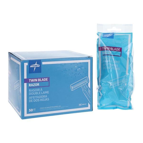 Razor Twin Blade Disposable 50/Bx, 10 BX/CA