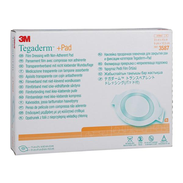 Tegaderm +Pad Film Island Dressing 3-1/2x4-1/8" Sterile Non-Adherent Trans LF, 4 BX/CA