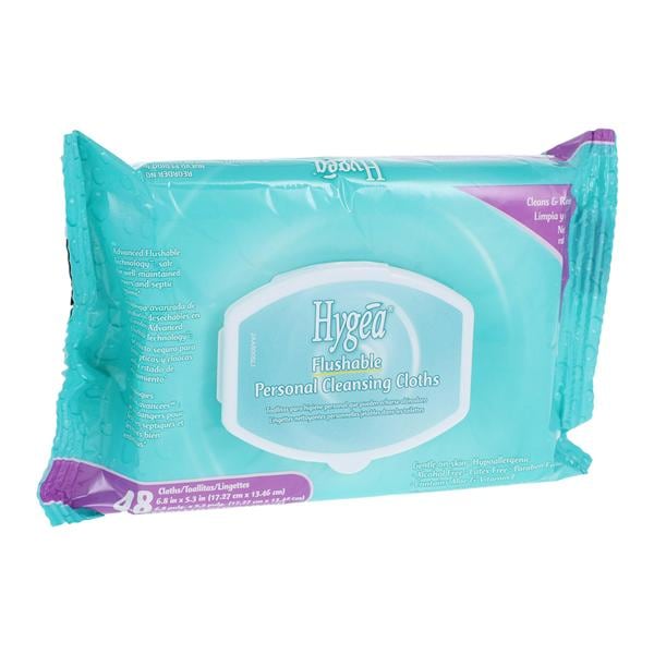 Hygea Personal Cleansing Cloths Light Fresh Scent Disposable 5.3x6.8" 48/Pk