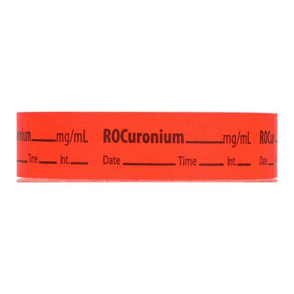 Anesthesia Tape DTI Rocuronium mg/ml Fluorescent Red 1/2x500" 333/Rl