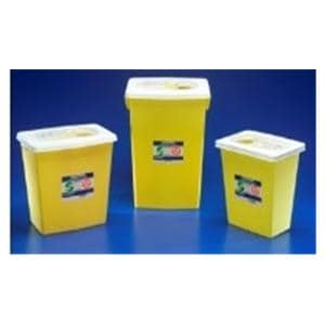 Chemotherapy Waste Container 12gal Yw 12.75x18.25x18.75" Hng Ld/Gskt Plstc 10/Ca