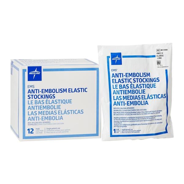 EMS Anti-Embolism Stocking Knee High XL/Long White