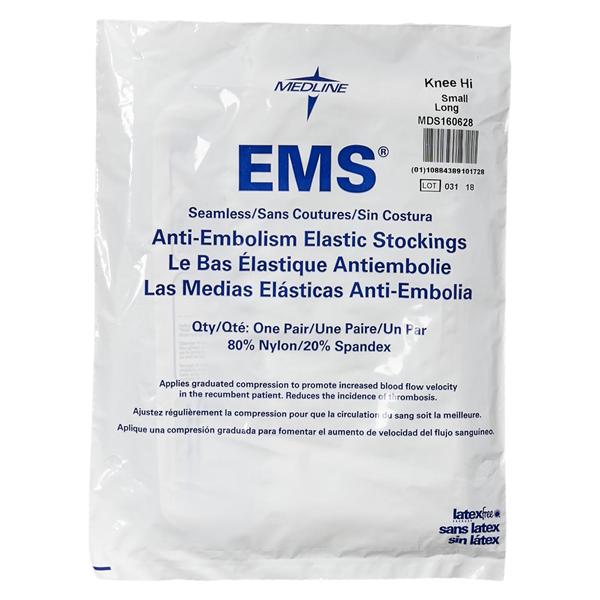 EMS Anti-Embolism Stocking Knee High Small/Long White