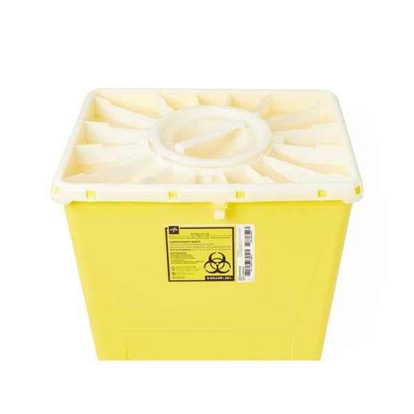 Sharps Container 8gal Yellow 12-3/4x17x13-1/2" Port Lid Locking Lid Plastic 9/Ca