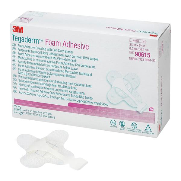 Tegaderm Foam Dressing 2-3/4x2-3/4" Sterile Mini Wrap Adherent Adhesive Abs LF