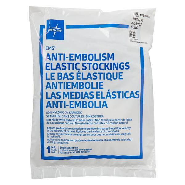 EMS Anti-Embolism Stocking Thigh High XL/Long 16-19" White