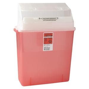 Sharps Container 3gal Translucent Red 6x14x16" Ld Lk Ld Plstc 12/Ca