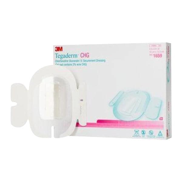 Tegaderm Chlorhexidine Gluconate IV Dressing 4x6-1/8" Adhesive White LF