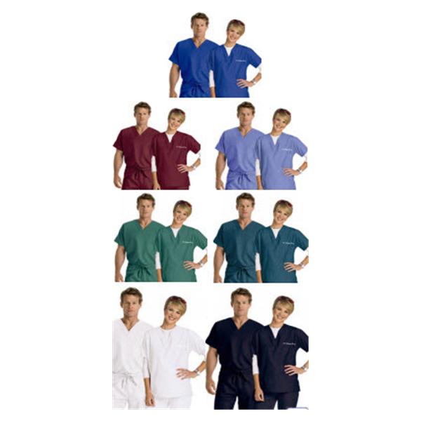 Scrub Shirt 1 Pocket Set-In Short Sleeves X-Small Ceil Blue Unisex Ea
