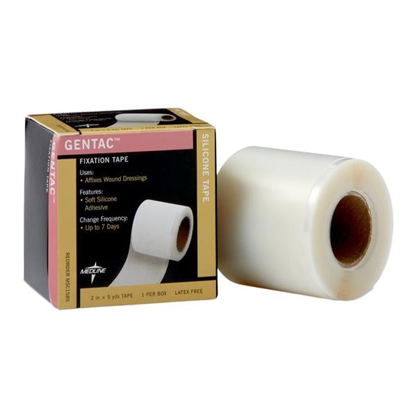 Gentac Tape Silicone 2"x5yd Clear Non-Sterile 6/Ca