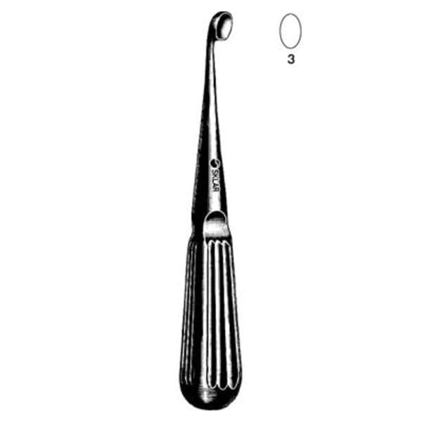 Bruns Bone Curette 6-3/4" Stainless Steel Ea