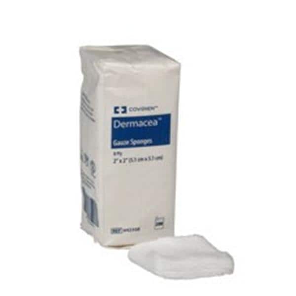 Dermacea 100% Cotton Gauze Sponge 2x2" 8 Ply Non-Sterile Rectangle LF, 25 BG/CA