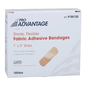Pro-Advantage Adhesive Bandage Fabric 1x3" Tan Non-Sterile 100/Bx, 12 BX/CA
