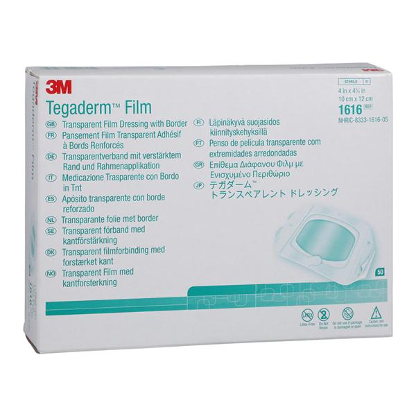 Tegaderm Film IV/Frame Style Dressing 4x4-3/4" Sterile Large Adhesive Trans LF, 4 BX/CA