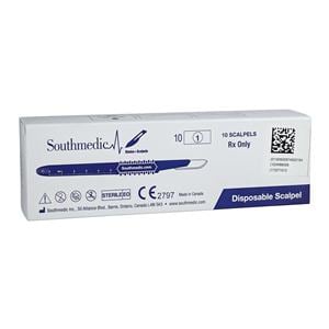 Disposable Surgical Scalpel #10 Stainless Steel Blade Sterile, 10 BX/CA