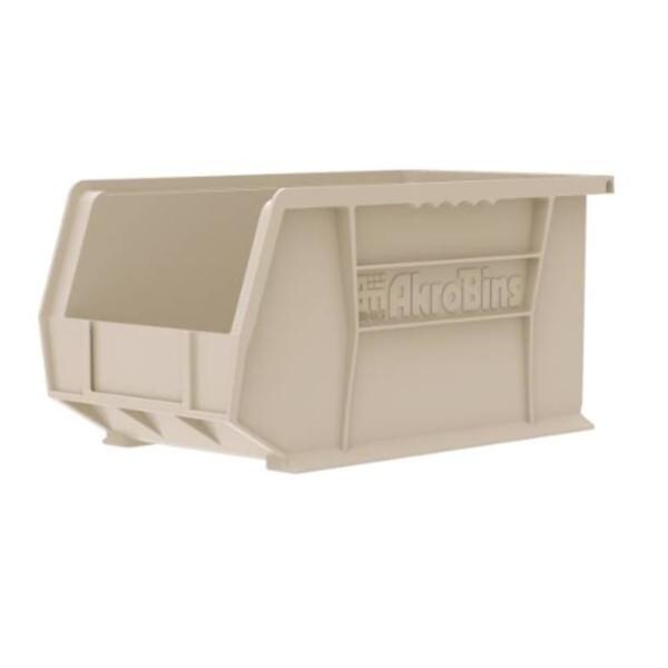 AkroBins Storage Bin Stone Polymer With Label Holder 14-3/4x8-1/4x7" 12/Ca