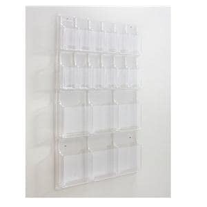 Clear Literature Rack Combo 6 Magazine/12 Pamphlet Pockets Ea