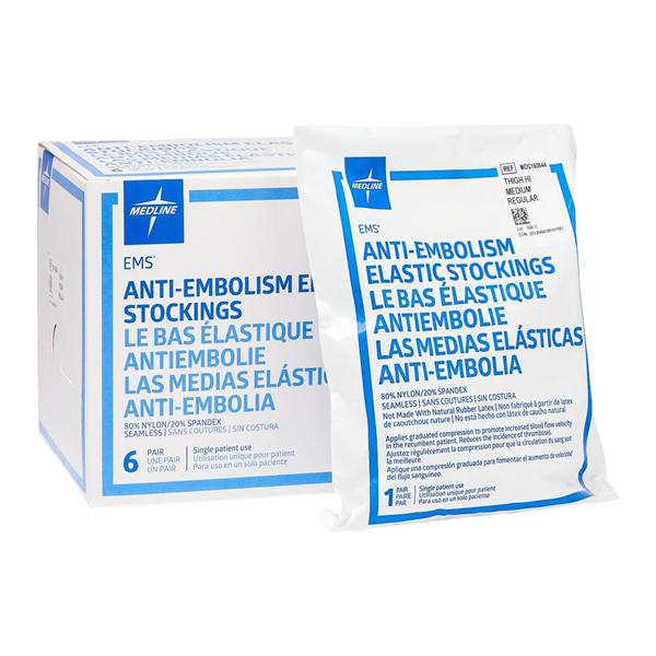 EMS Anti-Embolism Stocking Thigh High Medium 12-15" White