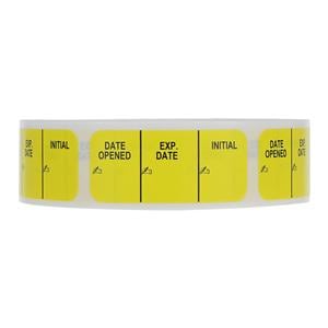 Label Date Opened/Exp.Date/Initial Yellow English 1-1/2x5/8" 1000/Pk