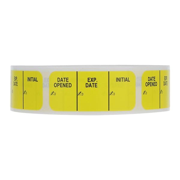 Label Date Opened/Exp.Date/Initial Yellow English 1-1/2x5/8" 1000/Pk