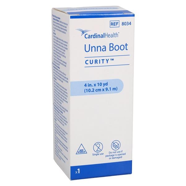 Curity Unna Boot Bandage Zinc Oxide 4"x10yd White Non-Sterile Ea, 12 EA/CA