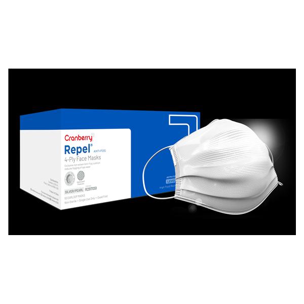 Repel Procedure Mask ASTM Level 3 Anti-Fog Silver / Pearl Adult 50/Bx