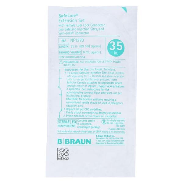 IV Extension Set Needleless 35" 2 Sfln Splt Sptm Inj Sites: 28", 6 F LL/M 50/Ca