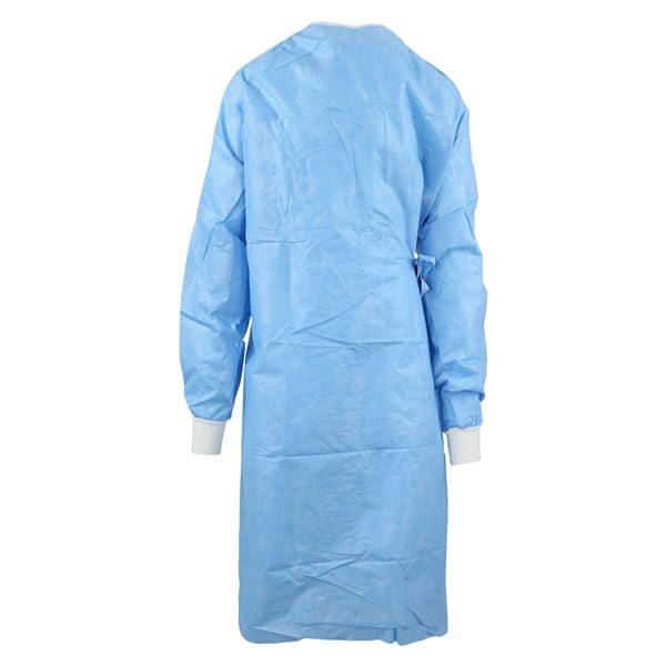 Basic Non Reinforced Surgical Gown SMS Fabric Large Blue/White Neckband 20/Ca product image