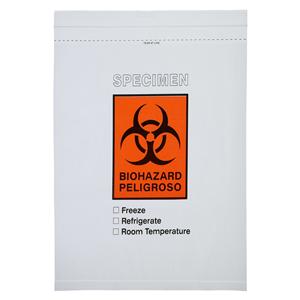Specimen Transport Bag Clear/Black/Red Zip Closure W/ Scr Ln/Dcmnt Pch 500/Ca