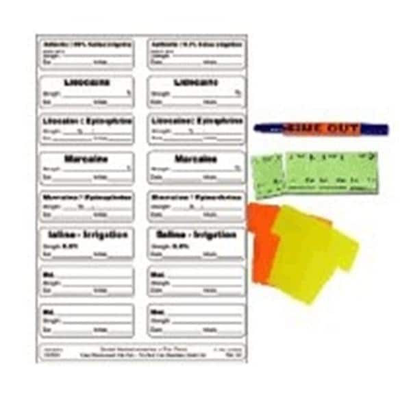 Medication Label Kit White/Black 9/16x1-7/8" 50/Bx