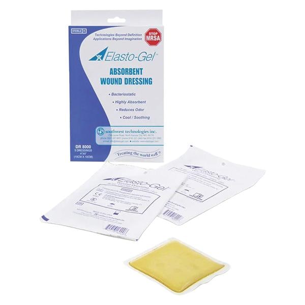 Elasto-Gel Hydrogel Wound Dressing 4x4" Sterile Yellow LF 5/Bx