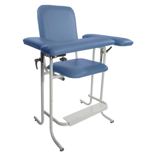 Tech-Med Blood Draw Chair Blue Vinyl 500lb Capacity Ea