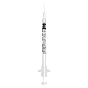 InviroSnap Safety Needle/Syringe 26gx3/8" 1mL Brown Fixed Needle LDS 25x40/Ca