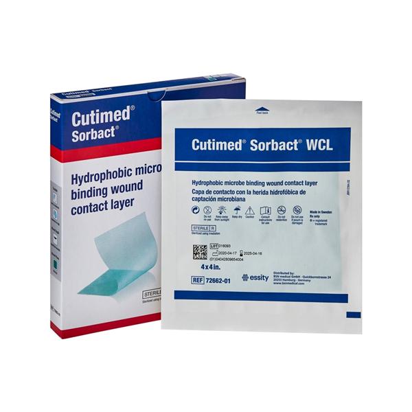 Cutimed Sorbact WCL Acetate Fabric Wound Dressing 4x4" Sterile Non-Adhesive