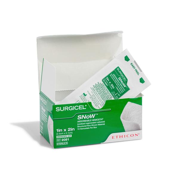 SURGICEL SNoW Hemostatic Oxidized Regenerated Cellulose Agent 1x2"