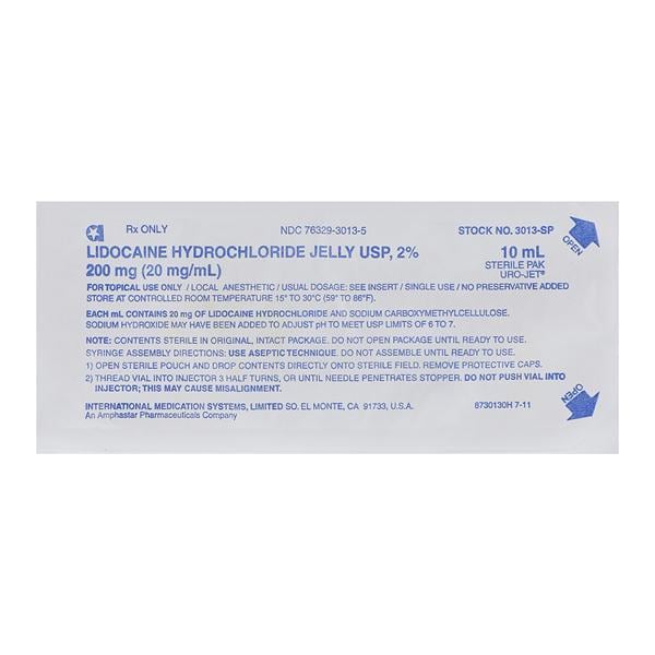 Lidocaine Urojet Topical Jelly 2% PF Prefilled Syringe 10mL 25/Package