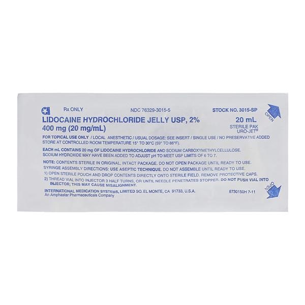 Lidocaine Urojet Topical Jelly 2% PF Prefilled Syringe 20mL 25/Package