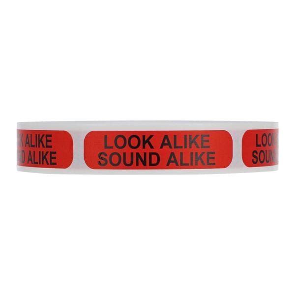 Label Look/Sound Alike Red/Black 1-5/8x3/8" 1000/Pk