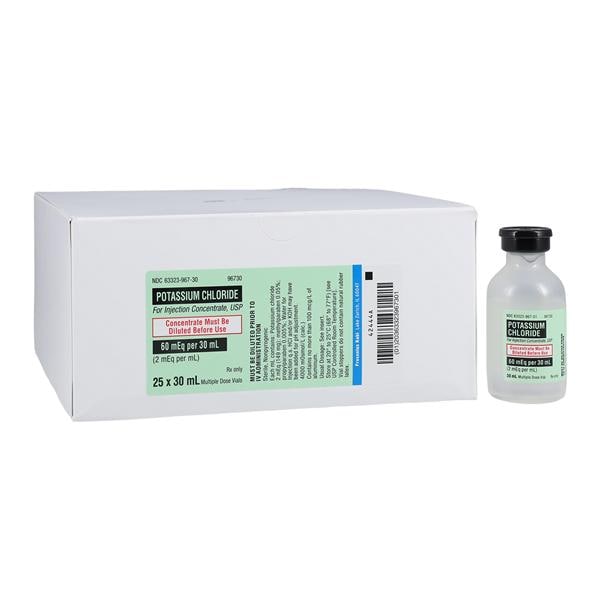 Potassium Chloride Injection 2mEq/mL 60mEq MDV 30mL 25/Package