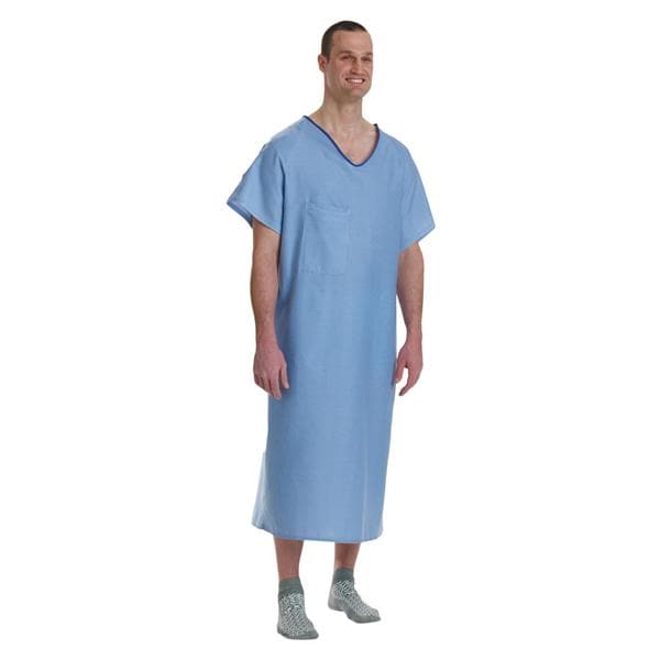 IV Gown Adult One Size Solid Blue 72/Ca