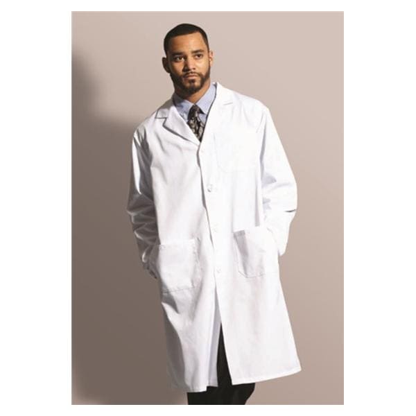 Lab Coat 3 Pockets Long Sleeves 45 in White Mens EA