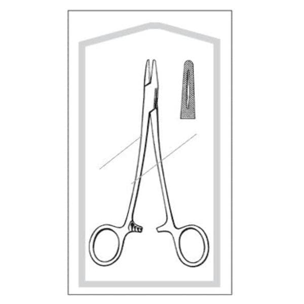 Econo Mayo-Hegar Needle Holder Serrated Jaw 5" Stainless Steel 25/Bx